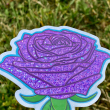 Load image into Gallery viewer, Holographic Glitter Rose Sticker🌹💜(Purple)
