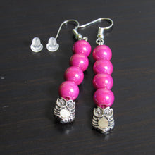 Load image into Gallery viewer, Pearly Pink Owl Earrings💗
