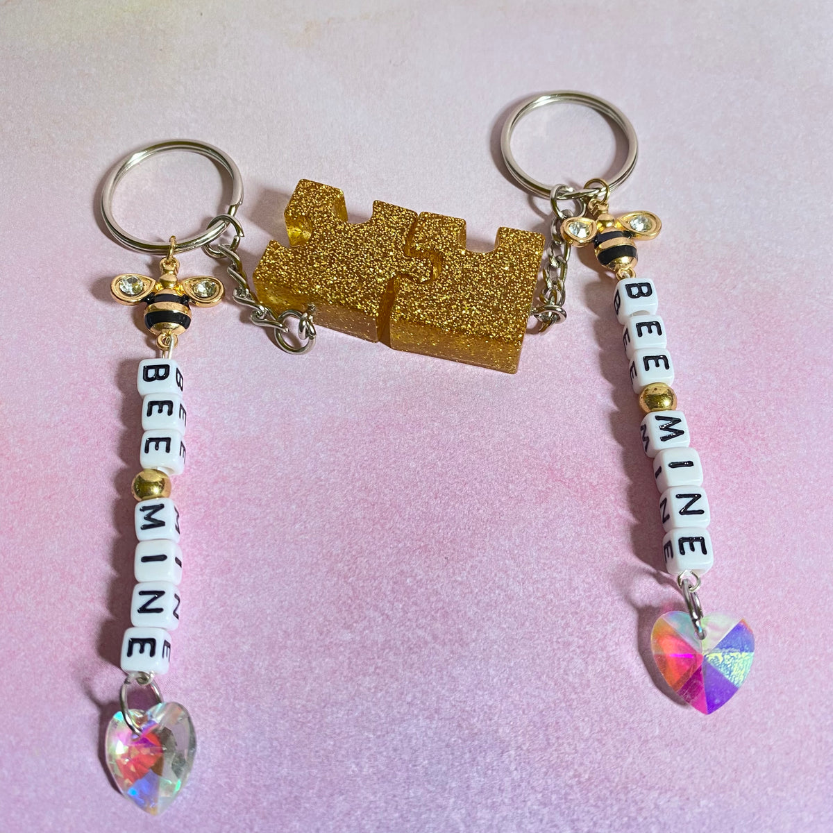 Bee Mine Matching Puzzle Keychains – Bruises To Butterflies LLC