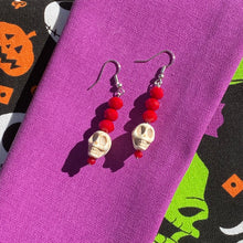 Load image into Gallery viewer, Red Skeleton Earrings💀