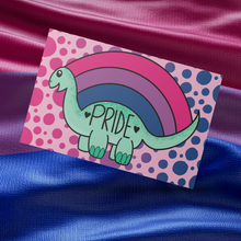 Load image into Gallery viewer, Bisexual Prideosaur 5x7 Art Print by Alexis Kennedy