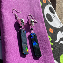 Load image into Gallery viewer, Holo Drop Skull Earrings💀🌈