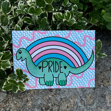 Load image into Gallery viewer, Transgender Prideosaur 5x7 Print by Alexis Kennedy