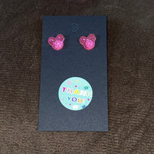 Load image into Gallery viewer, Assorted Pink Glitter Stud Earrings💗