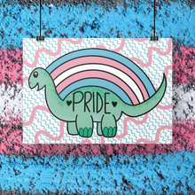 Load image into Gallery viewer, Transgender Prideosaur 5x7 Print by Alexis Kennedy