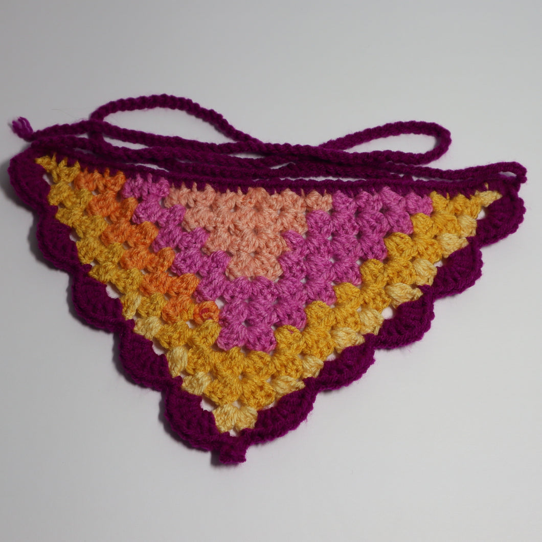 Sunset Stripes Crochet Bandana