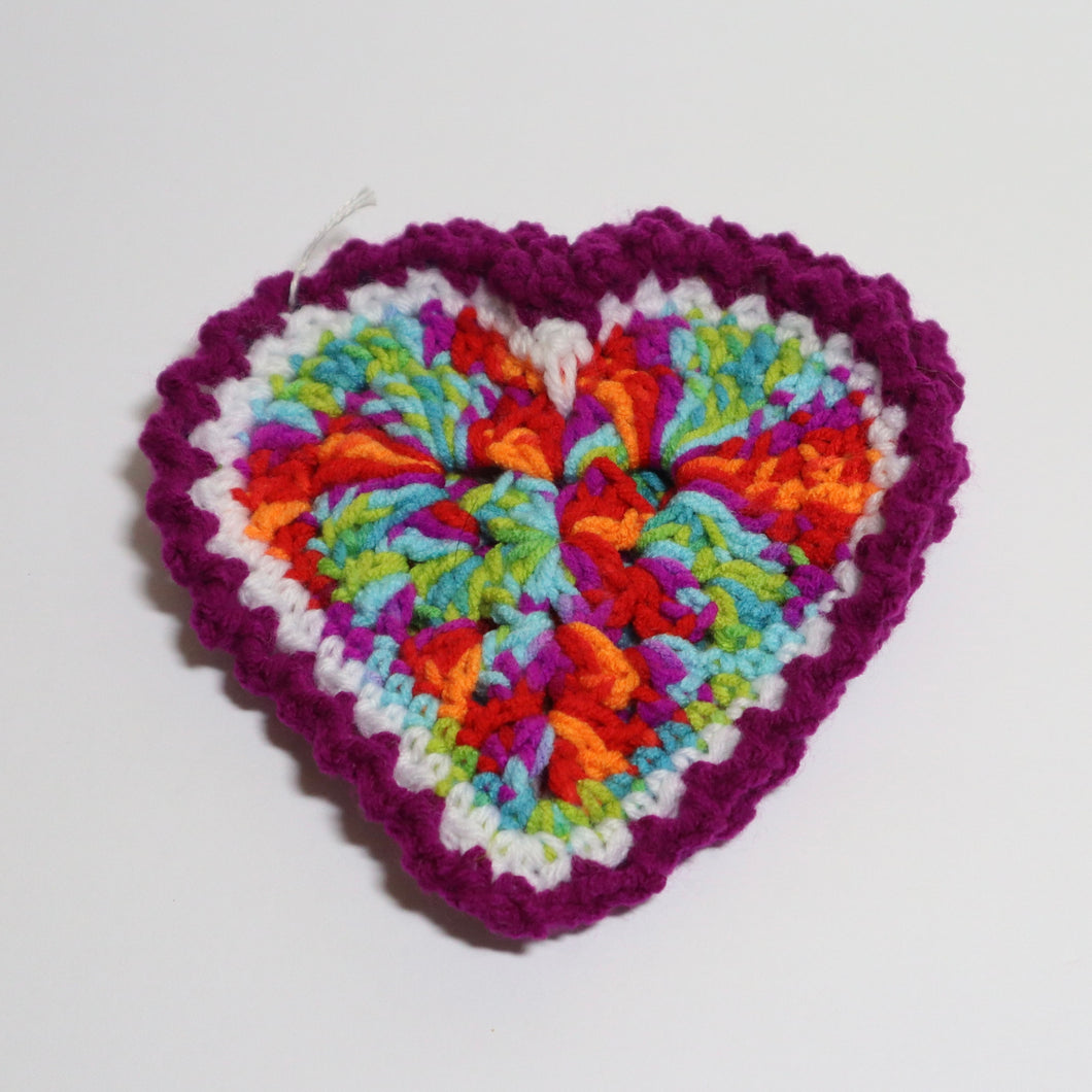 Sunsets in the Sky Crochet Heart Coasters