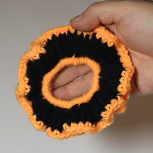 Load image into Gallery viewer, Pumpkin Lights Crochet Scrunchie
