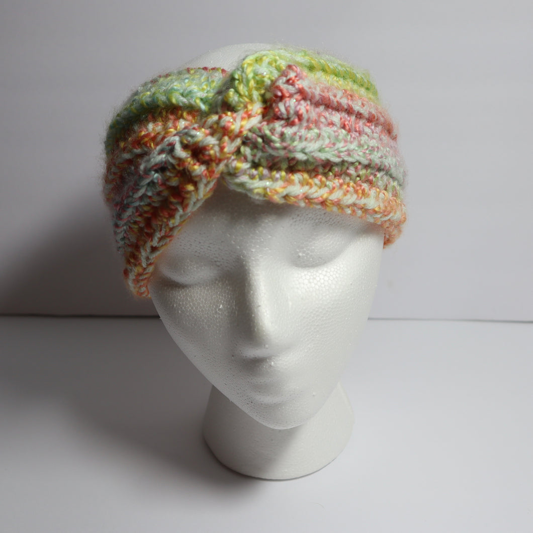 Rainbow Quartz Twist Crochet Headband