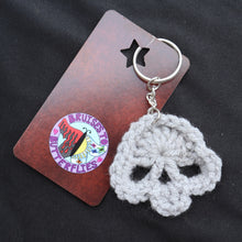 Load image into Gallery viewer, Battle Chains Crochet Skull Keychain
