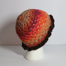 Load image into Gallery viewer, Orange Gradient Crochet Frilly Bucket Hat
