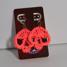 Load image into Gallery viewer, Neon Juice Crochet Skull Earrings
