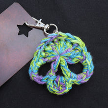 Load image into Gallery viewer, Boo Berry Vines Crochet Skull Keychain
