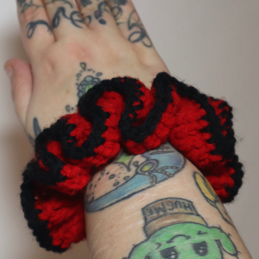 Vampire Kiss Crochet Scrunchie