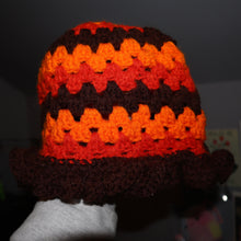 Load image into Gallery viewer, Autumn Orange Crochet Bucket Hat
