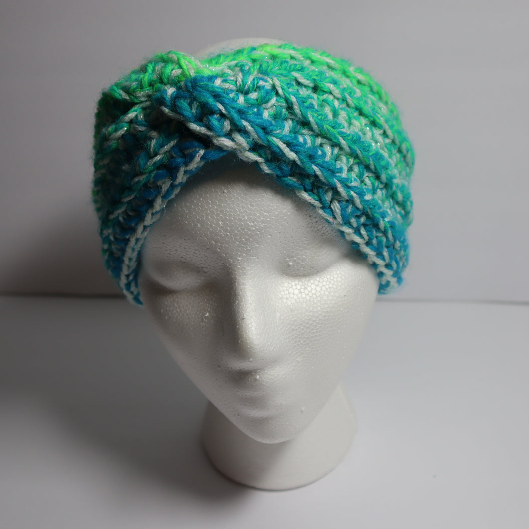 Neon Splat Crochet Twist Headband