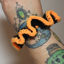 Load image into Gallery viewer, Pumpkin Lights Crochet Scrunchie
