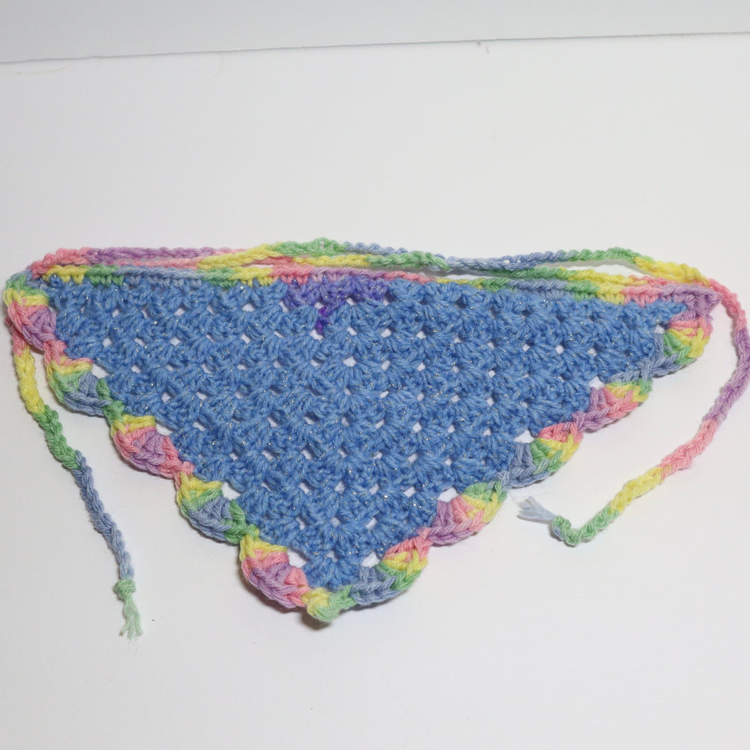 Glitter Periwinkle Crochet Bandana