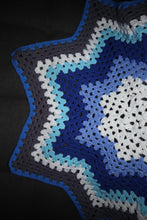 Load image into Gallery viewer, Blue Horizons 8 Point Star Crochet Blanket
