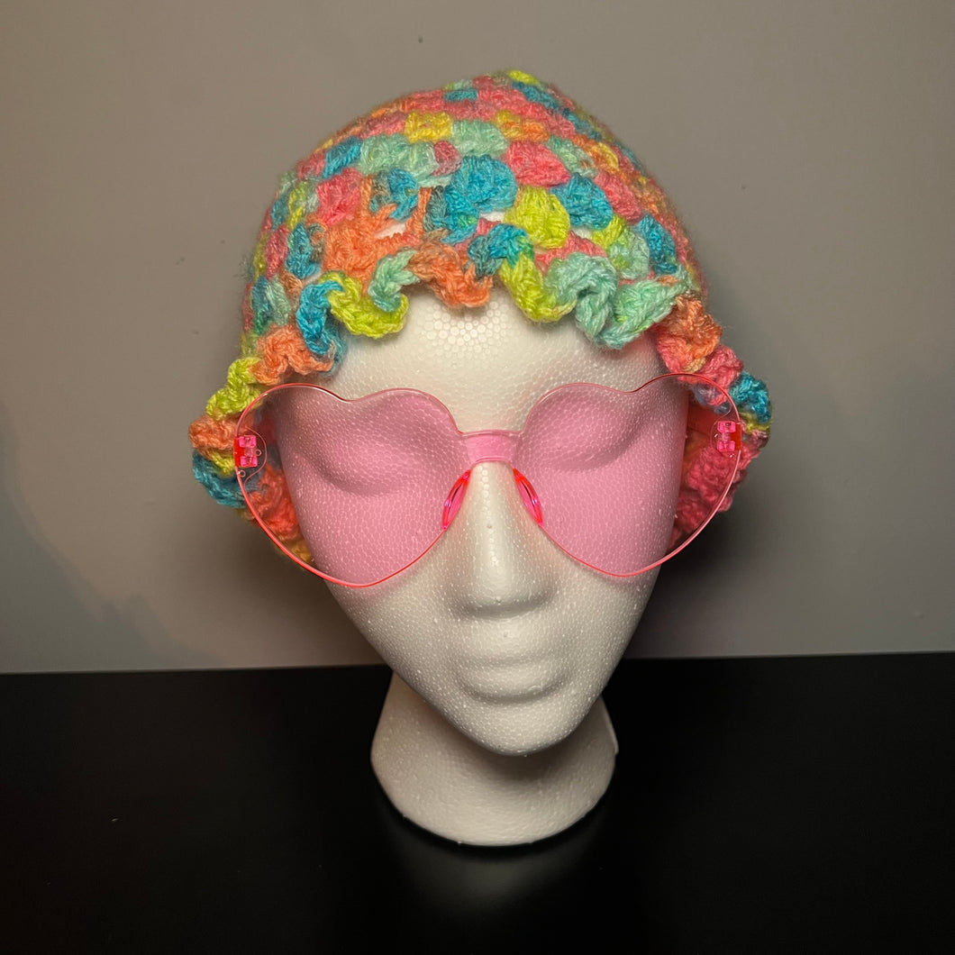 Pastel Party Crochet Bucket Hat