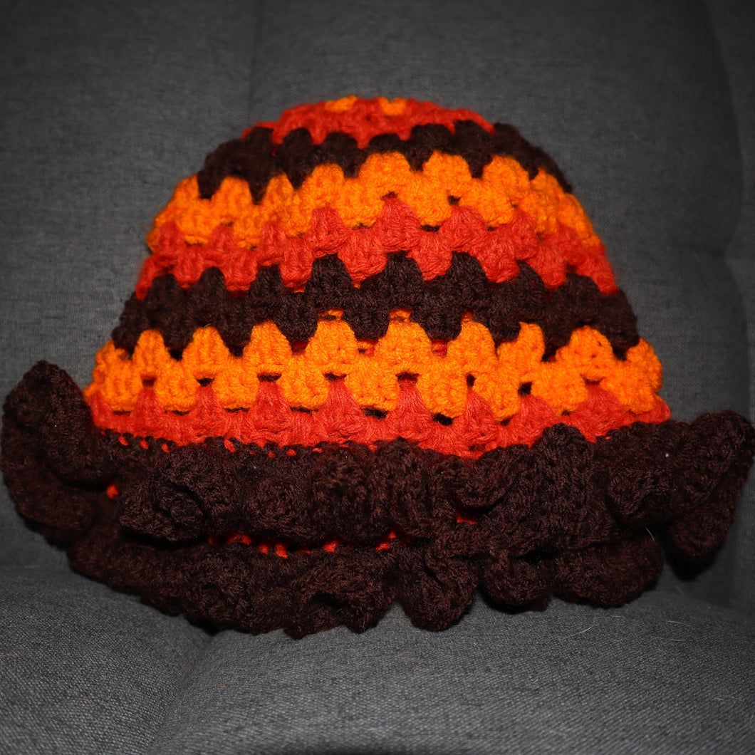 Autumn Orange Crochet Bucket Hat