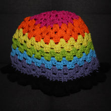 Load image into Gallery viewer, Rainbow Striped Crochet Bucket Hat
