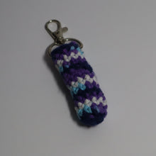 Load image into Gallery viewer, Midnight Blues Crochet Chapstick Holder Keychain
