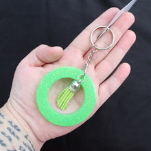 Load image into Gallery viewer, Neon Sour Apple Resin Halloween Keychain

