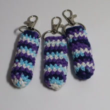 Load image into Gallery viewer, Midnight Blues Crochet Chapstick Holder Keychain
