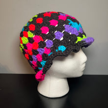 Load image into Gallery viewer, Blacklight Splatter Crochet Bucket Hat
