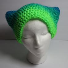 Load image into Gallery viewer, Sour Neon Rave Crochet Cat Hat
