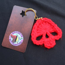 Load image into Gallery viewer, Vampire Fang Crochet Skull Keychain
