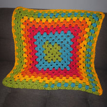 Load image into Gallery viewer, Rainbow Explosion Granny Square Blanket
