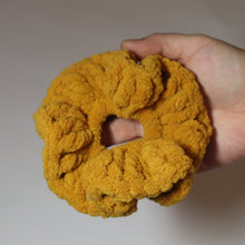 Load image into Gallery viewer, Mustard Chunky Crochet Scrunchie
