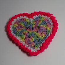 Load image into Gallery viewer, Pastel Princess Crochet Heart Coasters
