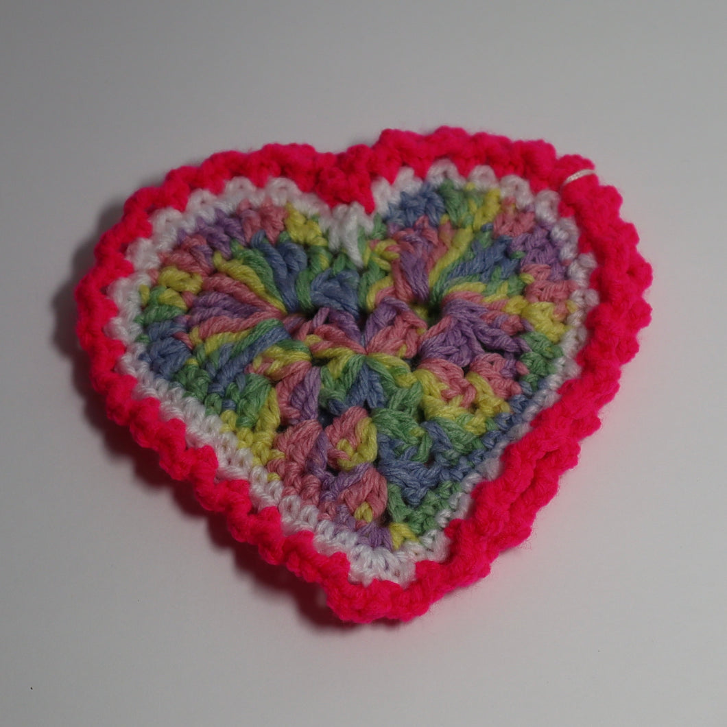 Pastel Princess Crochet Heart Coasters