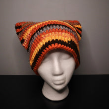 Load image into Gallery viewer, Pumpkin Leaves Crochet Cat Hat
