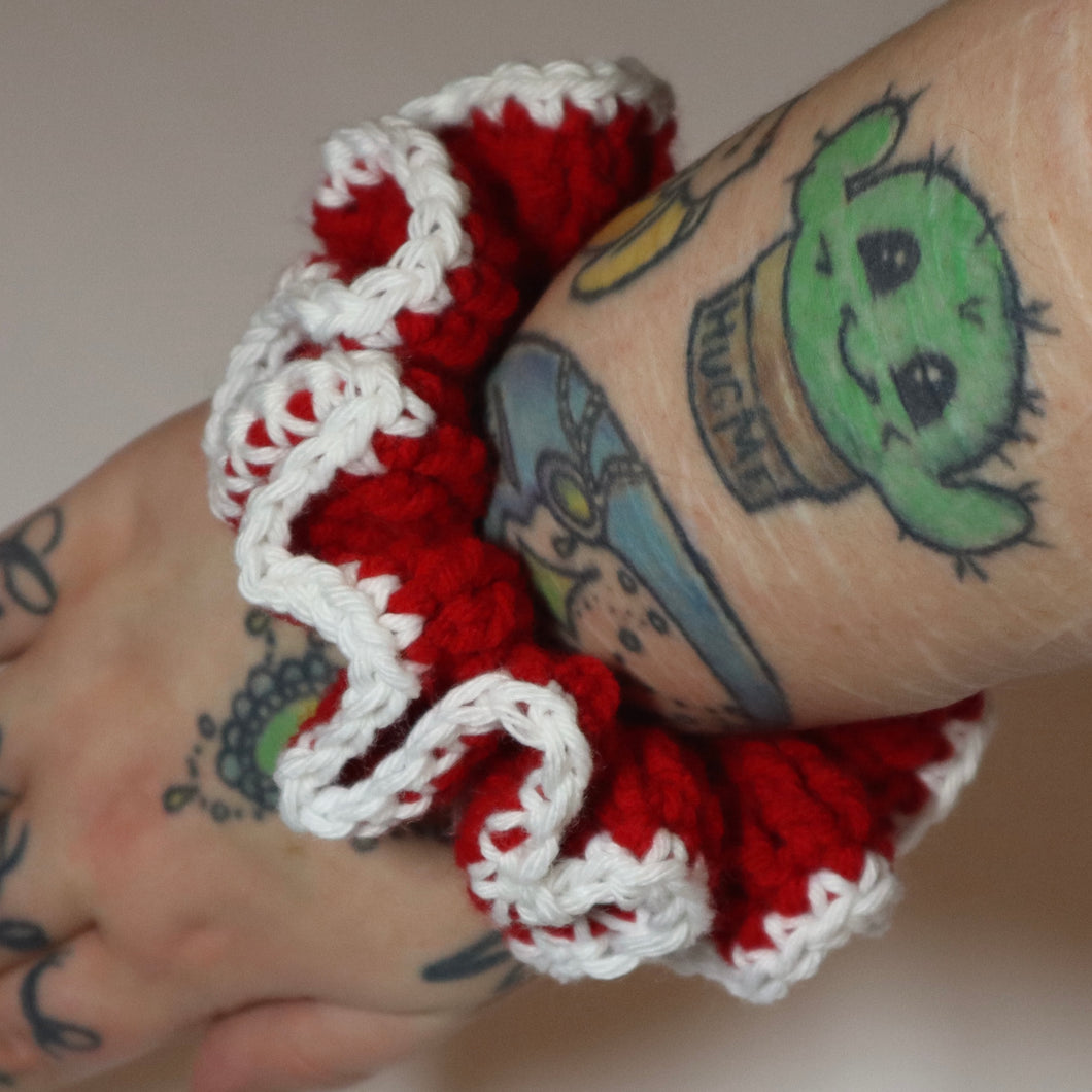 Fangs of Red Crochet Scrunchie