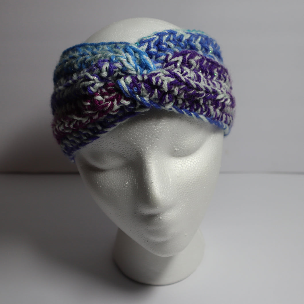 Glitter Berry Crochet Twist Headband