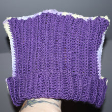 Load image into Gallery viewer, Purple Explosion Reversible Crochet Cat Hat
