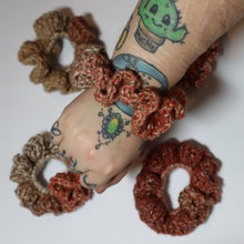 Load image into Gallery viewer, Fall Puzzle Pieces Crochet Scrunchies
