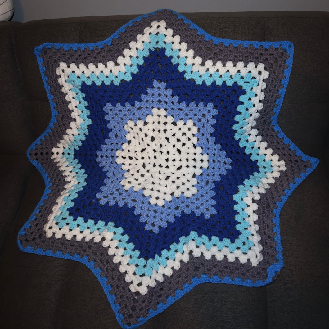 Blue Horizons 8 Point Star Crochet Blanket