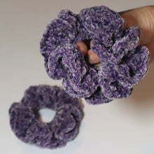 Load image into Gallery viewer, Static Television Crochet Velvet Scrunchie
