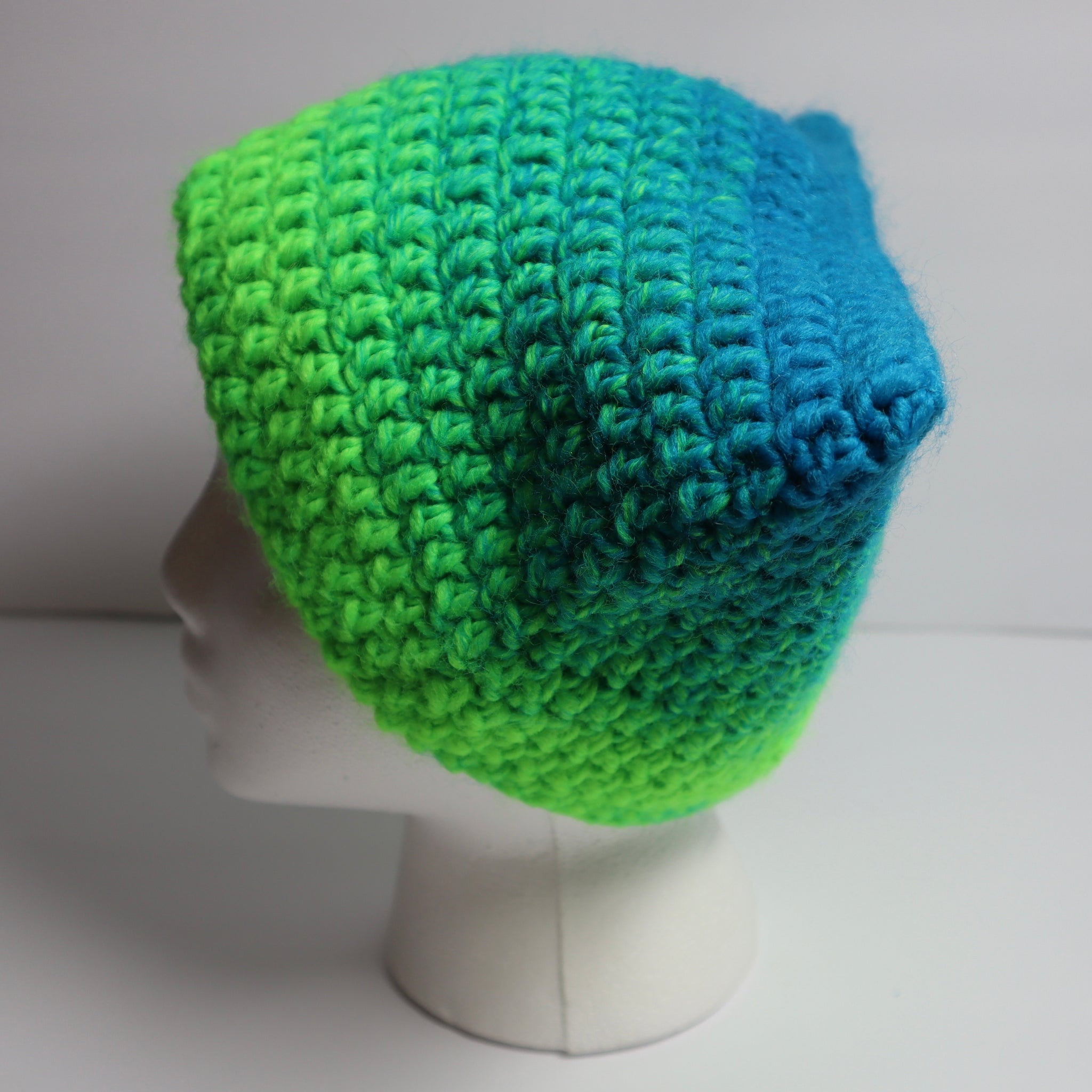 Handmade crochet lattice sun hat neon green/black Green Crochet Sun Hat – Fields Outfitting main image 2