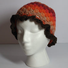 Load image into Gallery viewer, Orange Gradient Crochet Frilly Bucket Hat
