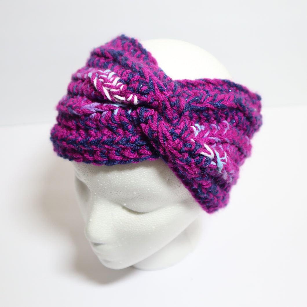 Purple Clouds Crochet Headband