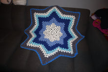 Load image into Gallery viewer, Blue Horizons 8 Point Star Crochet Blanket
