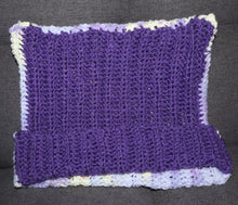 Load image into Gallery viewer, Purple Explosion Reversible Crochet Cat Hat
