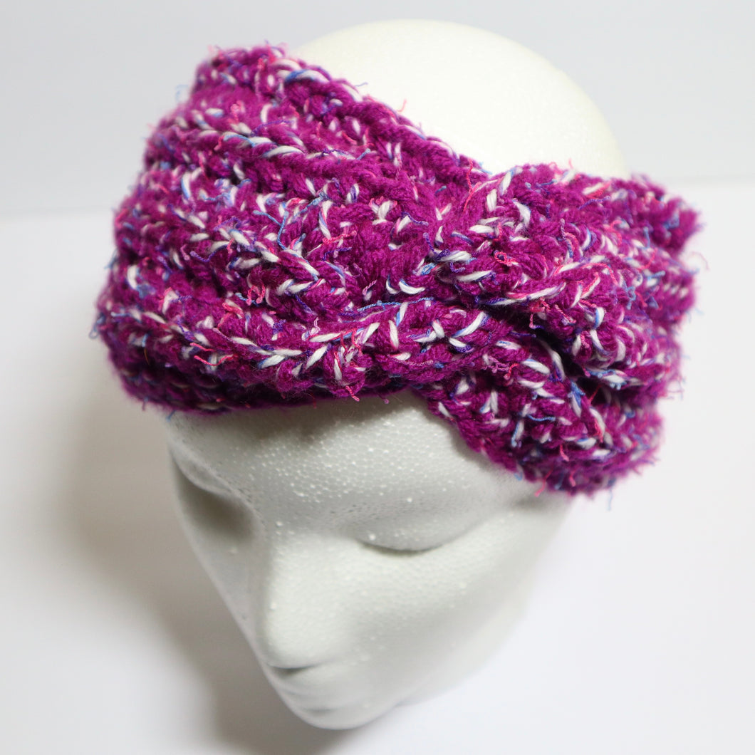 Magenta Party Crochet Twist Headband