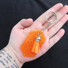 Load image into Gallery viewer, Pretty Pumpkin Girl Resin Halloween Keychain
